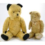 Duo of large Vintage British Teddy Bear issues, approx. 70/80cm, one with functioning squeaker, both