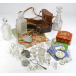 Glassware and vintage bygones to include a large number of bottle stops, decanter stops etc plus