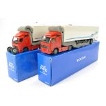 Conrad 1/32 diecast truck issues comprising No. 4608 Volvo FH12 Box Trailer x2. Both excellent,