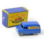 Matchbox Regular Wheels No. 25a Bedford Dunlop Van. Blue with metal wheels. Good to very good, decal