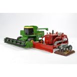 Spec Cast 1/16 International Crawler Tractor with Blade, Ertl 1/32 John Deere Combine plus