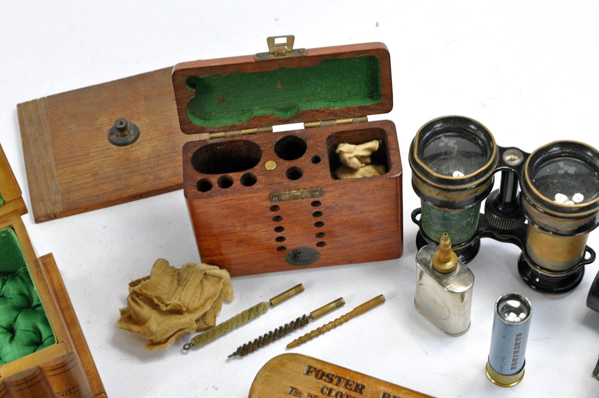 A very interesting assortment of vintage items comprising Parker Gun Cleaning Kit with box and - Image 10 of 10