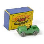 Matchbox Regular Wheels No. 12a Land Rover. Green with metal wheels and silver trim. Excellent in