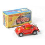 Matchbox Superfast No. 31b Volks-dragon Dragster. Red with yellow interior. Notable mark one side,