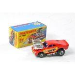 Matchbox Superfast No. 26b Big Banger Dragster. Red with unpainted base, dark blue windows.