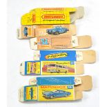 Matchbox group of THREE empty - flat boxes including Iso Grifo F Type.