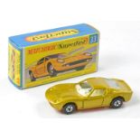 Matchbox Superfast No. 33a Lamborghini Miura. Light Metallic Gold, ivory interior with pink base and