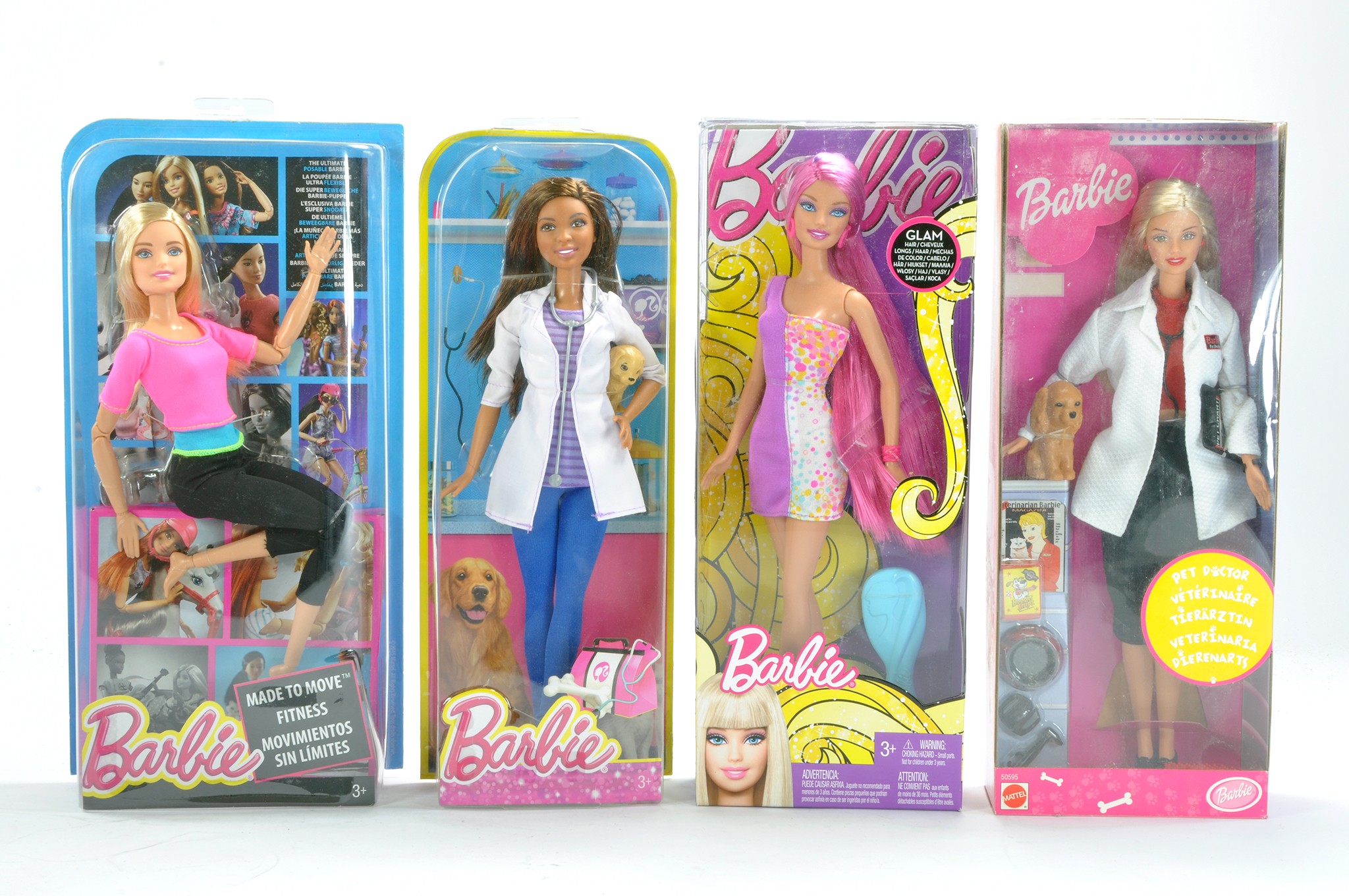 Fashion Dolls comprising themed Barbie issues including Vet, Fitness and others. Excellent and