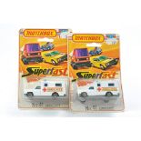 Matchbox Superfast duo of 41c Ambulance. Excellent on unopened blisters. Cards creased.