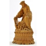 J. H. Heller 19th century Wooden figure Carving of 'Christ with Ram caught in the thicket'.