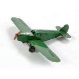 Dinky Pre-war No. 60c Percival Gull Monoplane. Green with red propeller. Generally excellent, the