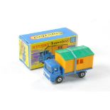 Matchbox Superfast No. 60a Site Office Truck. Blue with blue windows, chrome base with two rivets.