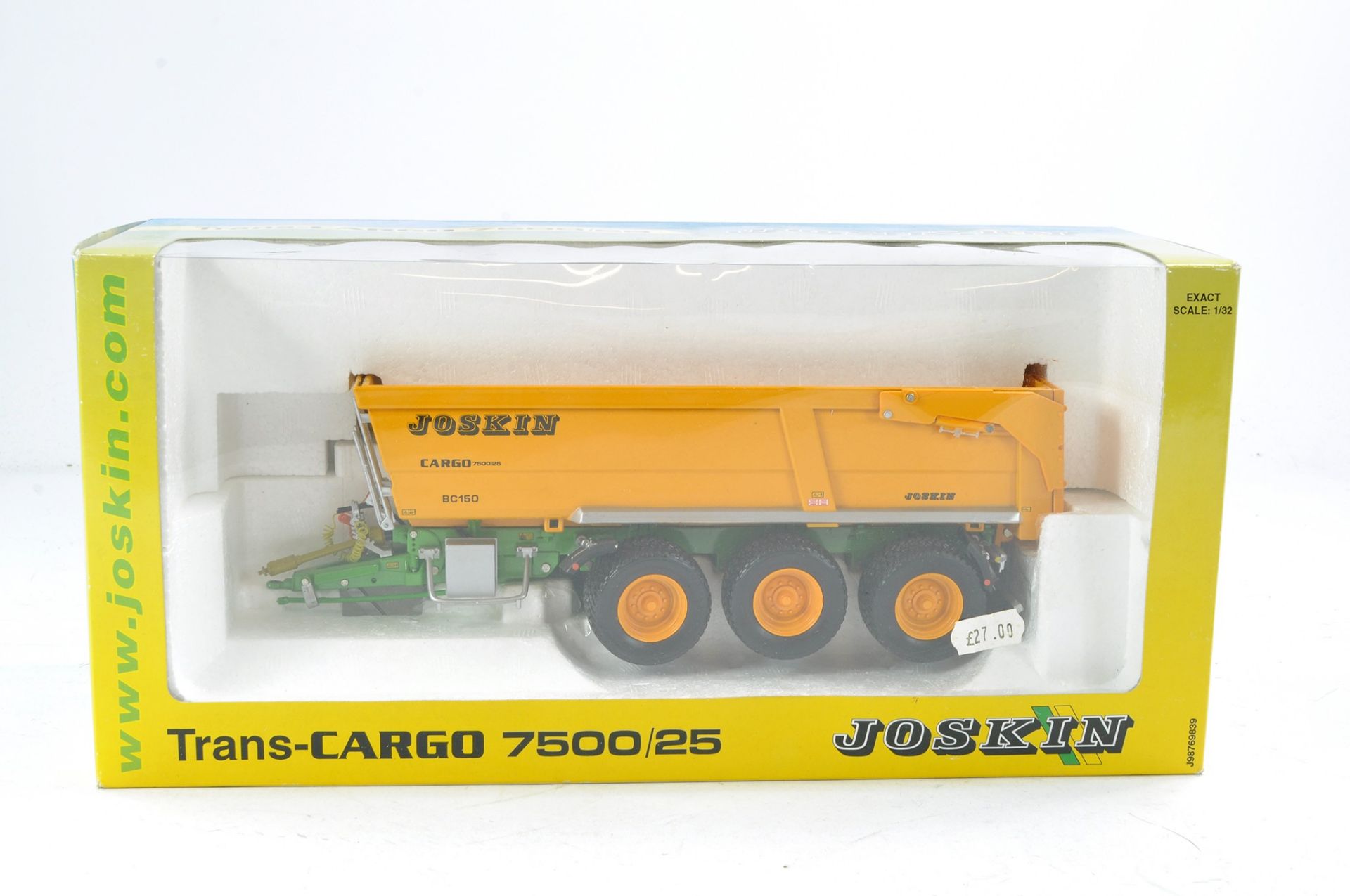 ROS 1/32 farm issue comprising Joskin Trans Cargo triaxle Trailer. Looks to be without fault and