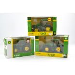 Britains Farm 1/32 issues comprising John Deere 6195M, 8295R and 7280R. Look to be without fault