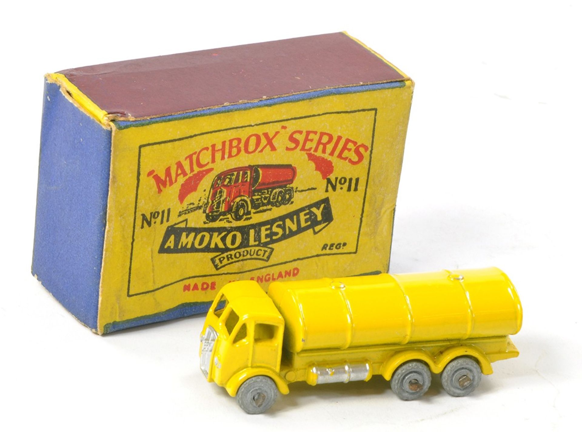 Matchbox Regular Wheels No. 11a ERF Tanker. Yellow. Generally excellent, the odd speck in good B1