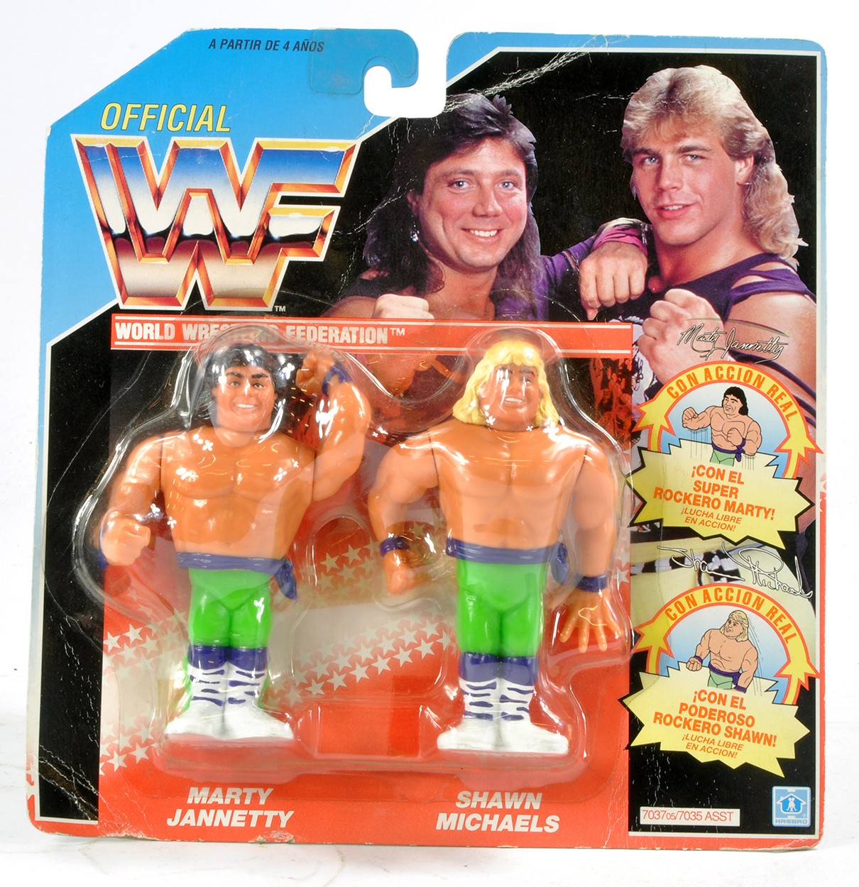 Hasbro WWF World Wrestling Federation 1990 figure pack comprising Marty Jannetty and Shawn Michaels.
