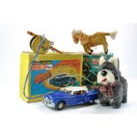 Assorted Mechanical Toys comprising Japanese Battery Operated RC Scottie Dog, Marx Remote Battery