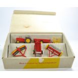 Dinky No. 398 Farm Equipment Gift Set including 1) Massey Ferguson Tractor in red with yellow