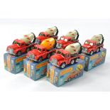 Matchbox Superfast No. 19c Cement Truck x 6. Red with unpainted base, grey barrels (one is