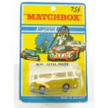 Matchbox Superfast No. 12b Setra Coach. Metallic gold body, white interior. Excellent on very good