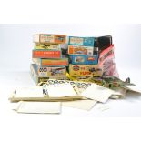 A collection of either started or incomplete plastic model kits plus diecast Spitfire plus large