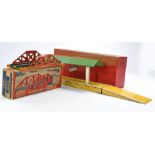 Mettoy No. 5619 Tinplate Railway Bridge plus Hornby O Gauge 'Wembley' Island Platform with