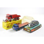 Dinky No. 959 Foden Dump Truck with Bulldozer Blade. Red including tipper and hubs, silver blade and