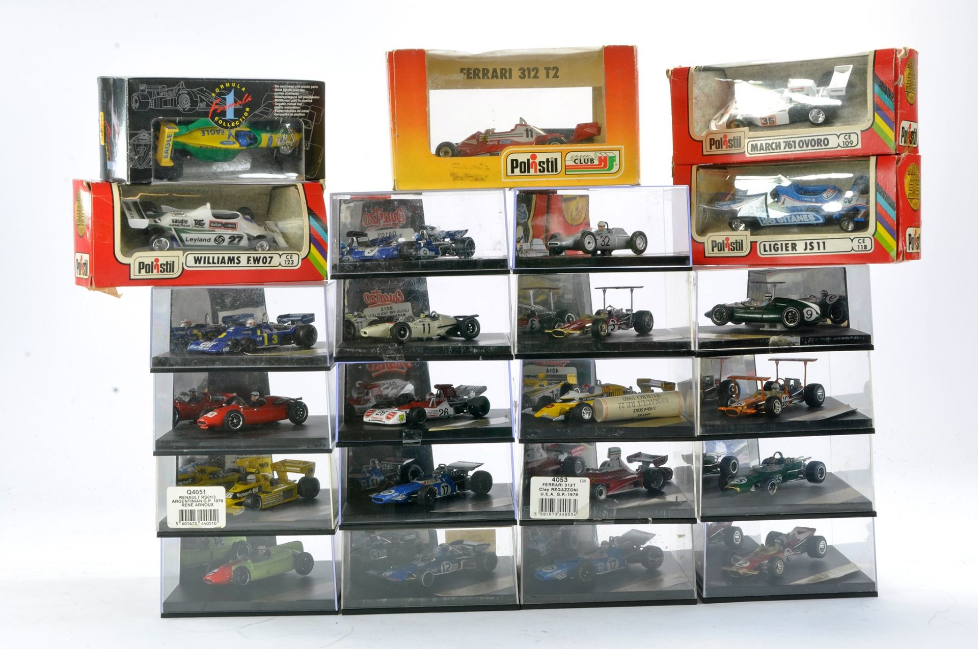 Eighteen Quartzo Classic and Vintage Formula One Racing Cars plus a group of older issue Polistil