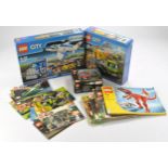 Duo of Lego City Sets plus Technic set and an assortment of catalogues / leaflets as shown. Sets are