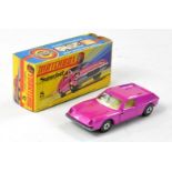 Matchbox Superfast No. 5a Lotus Europa. Metallic Pink with clear windows, white interior,