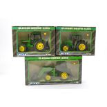 Ertl 1/32 Farm Tractor Group comprising John Deere 3350, 6200 and One other with Loader. All look to