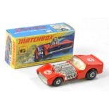 Matchbox Superfast No. 19b Road Dragster. Red body with Scorpion labels, ivory interior, bare