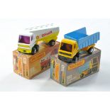 Matchbox Superfast No. 50b Articulated truck in yellow and blue, plus No. 63b Freeway Gas Tanker