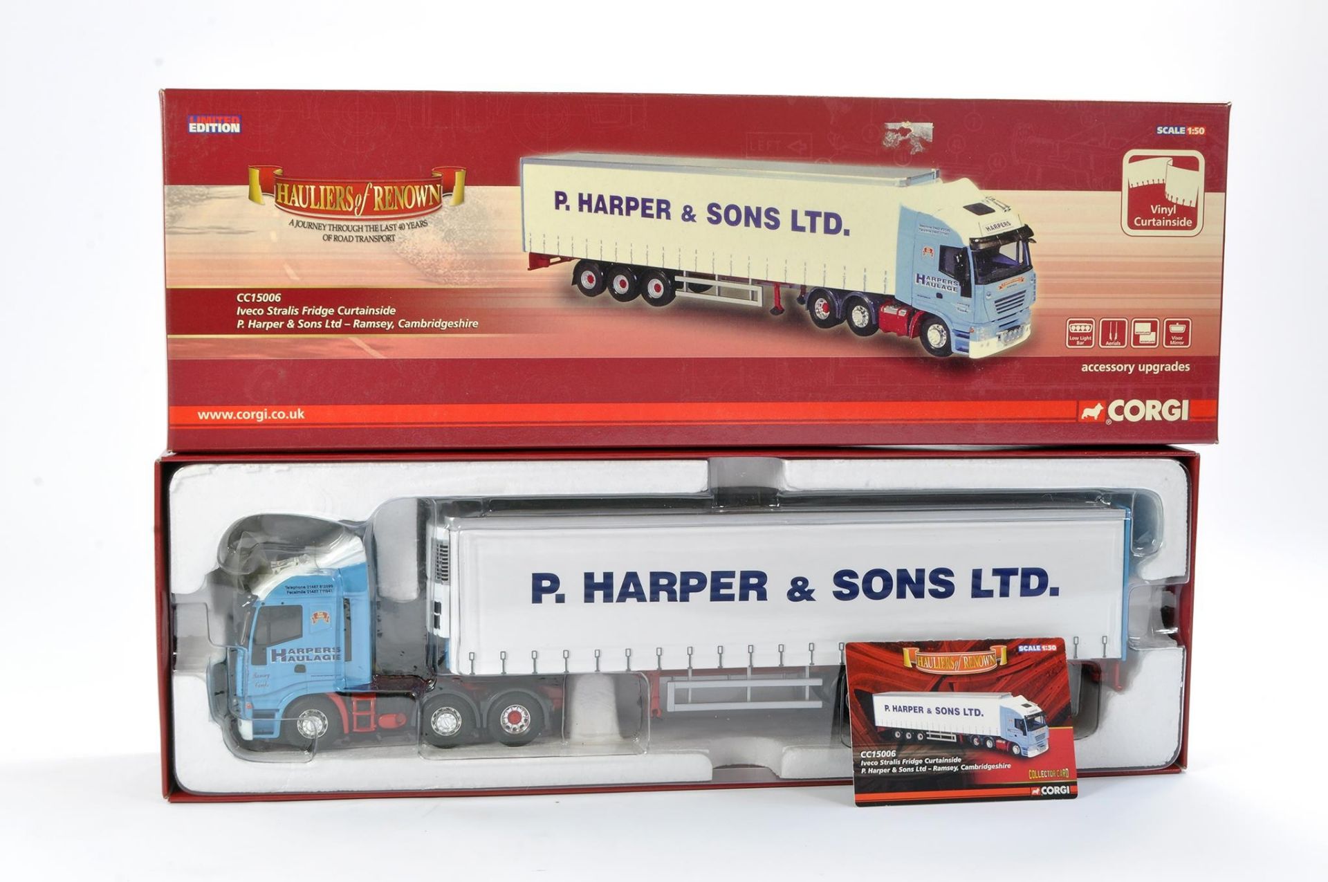 Corgi Diecast Model Truck issue comprising No. CC15006 Iveco Stralis Fridge Curtainside in the