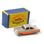 Matchbox Regular Wheels No. 33a Ford Zodiac. Two tone Metallic mauve with orange side panels, silver