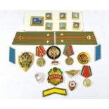 Soviet vintage badges and medals relating to mostly military sources including KGB plus WW2