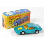 Matchbox Superfast No. 65a Saab Sonett III. Metallic Blue, unpainted base, amber windows, yellow