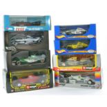 Hot Wheels / Burago 1/24 Formula One Racing Cars x 7 including some older 80's issues plus Vanguards