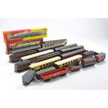 Model Railway group comprising various coaches from mostly Hornby, in various liveries, a couple