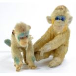 Steiff Duo of Vintage Vervet type Monkey issues with airbrushed features, approx. 20cm and 30cm,