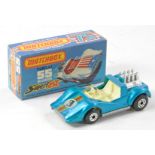 Matchbox Superfast No. 55c Hellraiser. Metallic Blue with white interior, silver base and Racing No.