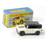 Matchbox Superfast No. 18a Field Car twin pack issue. White with chequered bonnet, Black hood,