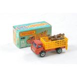 Matchbox Superfast No. 71C Cattle Truck. Bronze with yellow back, purple windows and brown cows