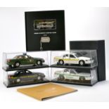 Four American Police Cars, approx. 1/18 plus 1/43 Limited Edition Jeep with presentation box.
