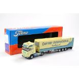 Tekno Diecast Model Truck issue comprising DAF XF Fridge Trailer in livery of Caffrey. With Mirrors.