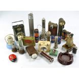 An interesting group of vintage lighting equipment including torches / flashlights, nightlights,