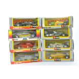 Burago 1/24 Formula One Racing Cars x 8 comprising various early issues including Williams, Brabham,