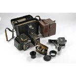 Bolex (France) Hand Held Cine Camera with Pan Cinor Lens plus other lens attachments as shown in