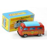 Matchbox Superfast No. 23a Volkswagen Transporter Camper Van / Dormobile. Red with Pizza Van decals,