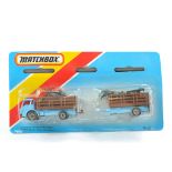 Matchbox Superfast twin pack, made in Macau, comprising No. TP-103 Dodge cattle truck and trailer.